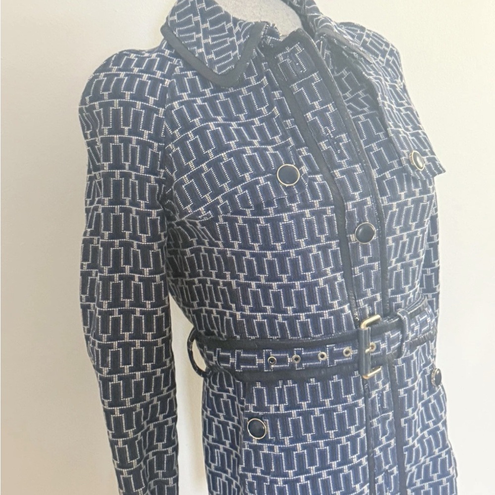 Tory Burch Navy Patterned Trench Coat NWT - Picture 5 of 12